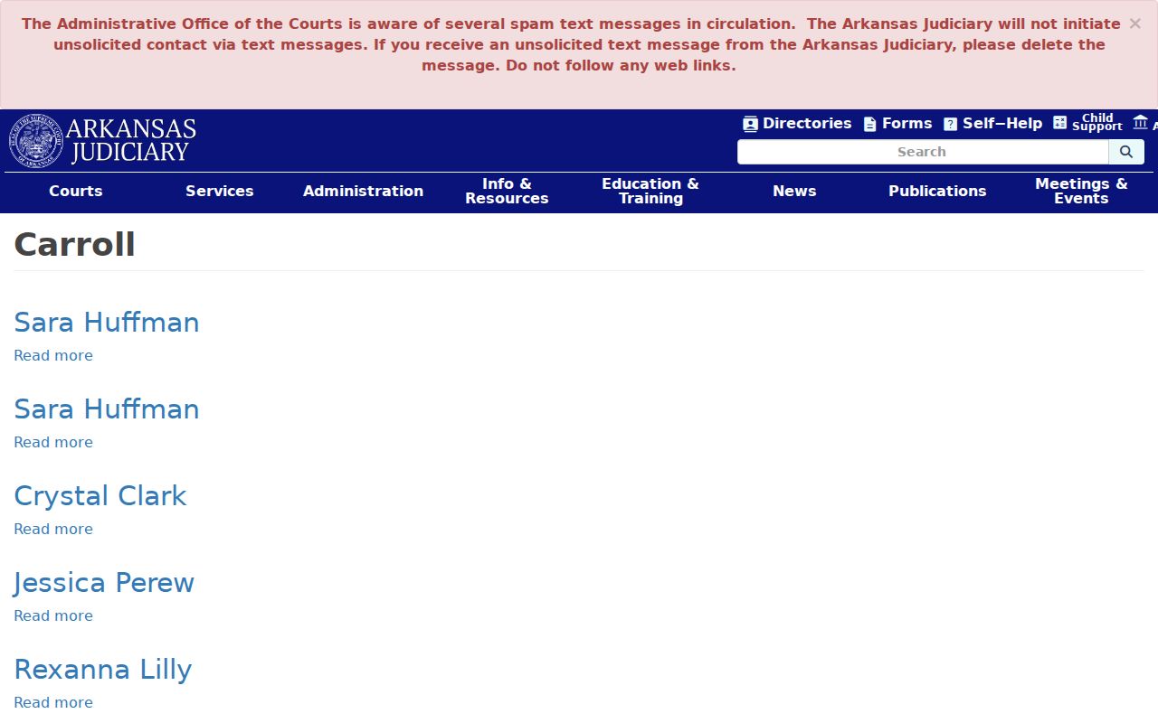 Carroll County criminal court case records directory for circuit and district court entries